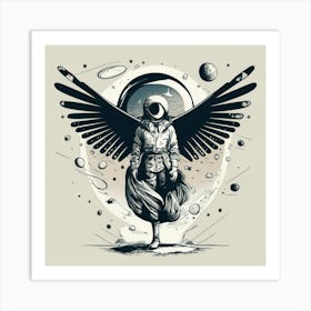 Spaceman With Wings Poster