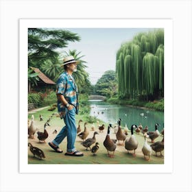 Ducks in a row Art Print