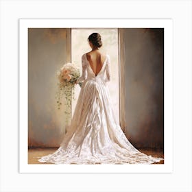 Back View Of A Wedding Dress Art Print