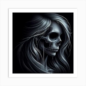 Skeleton Girl Art Print