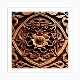 Carved Wood Panel 2 Art Print