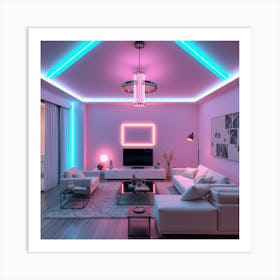 Neon Living Room Art Print