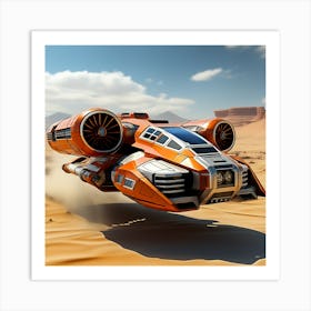 Spaceship In The Desert Art Print