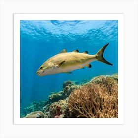 Fish Swimming Over Coral Reef Art Print