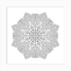 Mandala Drawing Unique Art Pattern Art Print