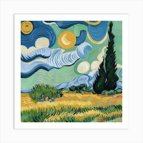 Landscape, Vincent Van Gogh Art Print 5 Art Print