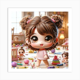 Kawaii Doll Art Print