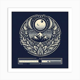 Moon And Stars Art Print