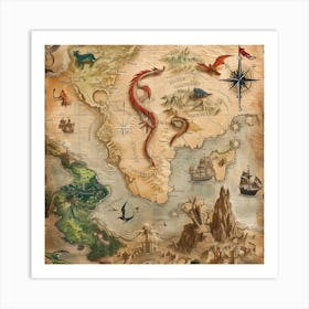 Fantasy Map 4 Art Print