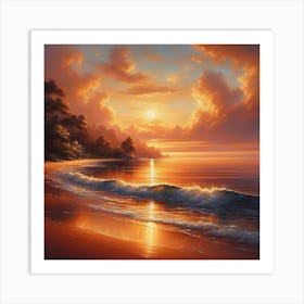 Sunset On The Beach 10 Art Print