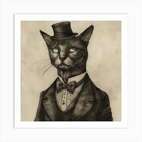 Tuxedo Cat Art Print