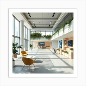 Futuristic Office Interior Art Print