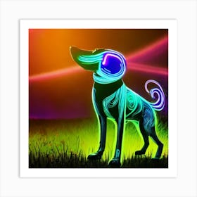 Neon Dog Art Print