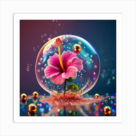 Flower In A Bubble Art Print