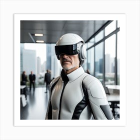 Futuristic Man In Futuristic Suit 53 Art Print