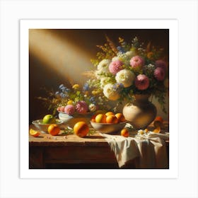 Still Life With Flowers 1 Art Print