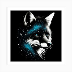 Fox and night sky Art Print