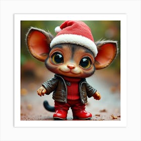 Santa Mouse Art Print