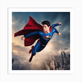 Superman In Flight 1 Art Print