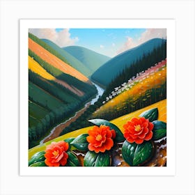 Flowers In The Mountains Art Print