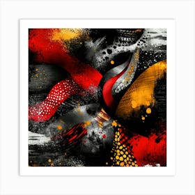 Vivid Heritage: Dynamic Zulu Shield Pattern with Bold Contrasts Art Print