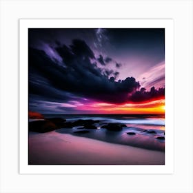 Sunset On The Beach 903 Art Print