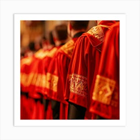 Priests In Red Robes Art Print