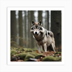 Wolf In The Forest 26 Art Print