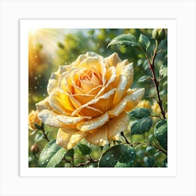 Yellow Rose Art Print