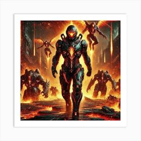 Nova Icarus Scorching Charge Scifi Art Print