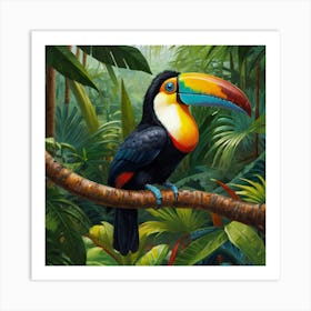 Toucan In The Jungle Art Print