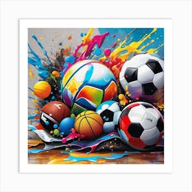 Sports Balls Art Print