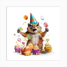 Birthday Party For A Squirrel Art Print