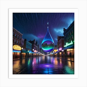 Disneyland At Night Art Print