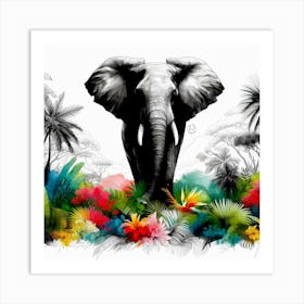 Elefant In The Forest S Art Print