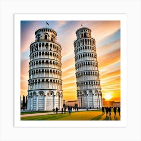 Tower Of Pisa at Sunrise Art Print