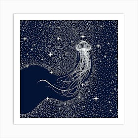Starry Jellyfish SQUARE Art Print