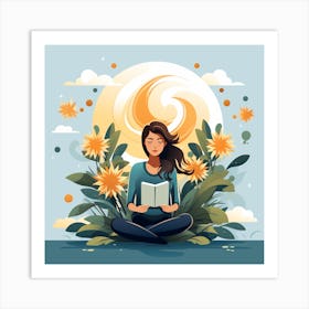 Woman Reading A Book Art Print