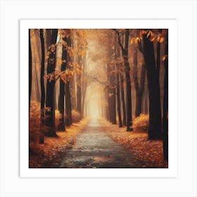 Autumn Forest Path Art Print