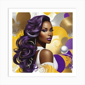 Purple Haired Woman Art Print