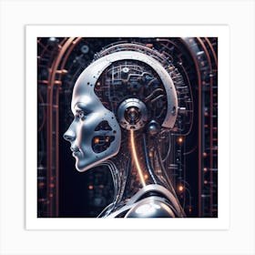 Futuristic Female Robot 6 Art Print