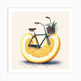 Orange Bicycle 2 Art Print