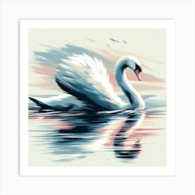 Illustration Swan 2 Art Print