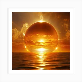 Sun Rising Over The Ocean Art Print