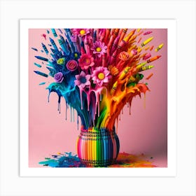 Colorful Crayons 1 Art Print