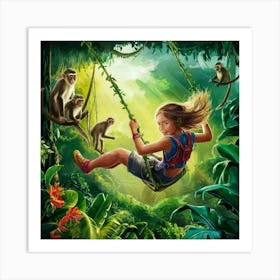 A Vivid And Dynamic Illustration Of A Jungle Swing Cwpgpglyqyc8rmpinohupg 75zfvu Mt8auh1uq2kr8rw Art Print