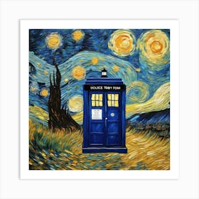 van gogh tardis 3 Art Print