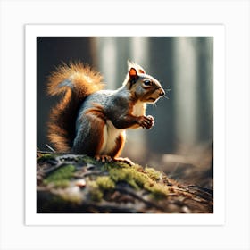 Squirrel In The Forest 176 Art Print