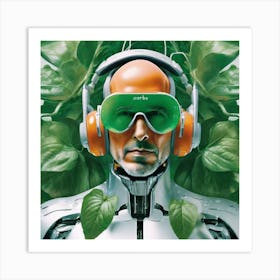 Man With Headphones 3 Art Print