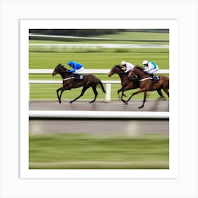 Jockeys Racing Horses 3 Art Print